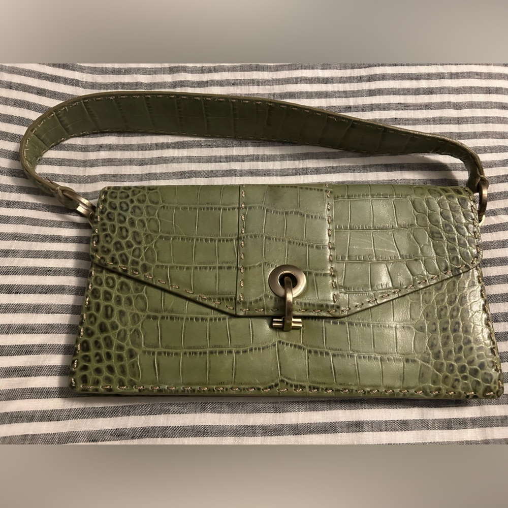 Ann Taylor Olive Green Clutch
